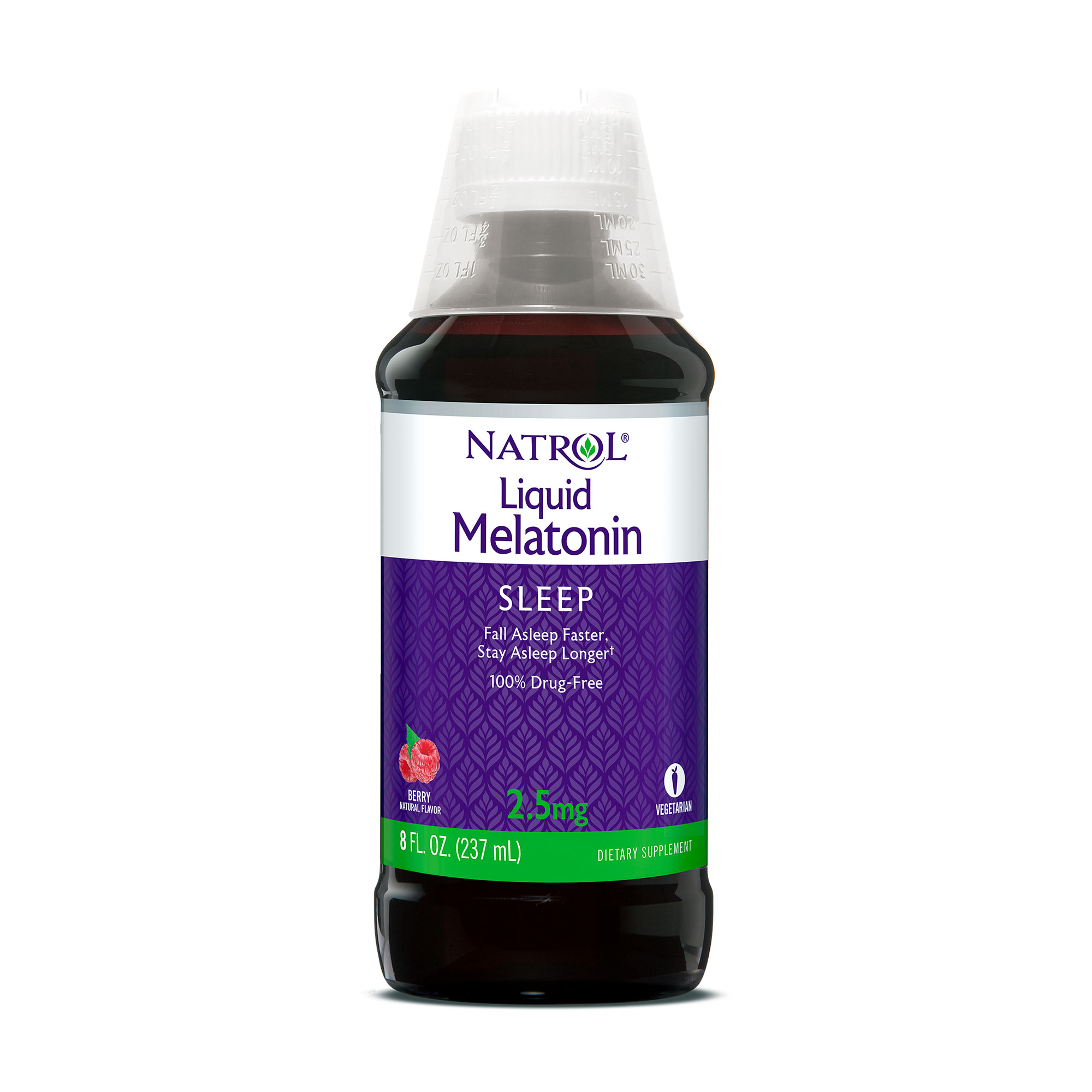 Мелатонін Natrol Liquid Melatonin Sleep Лісові ягоди 2.5 мг, в рідині, 237 мл